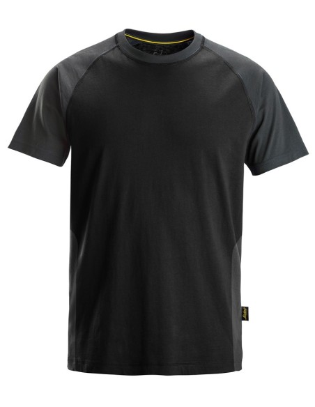 2550 Camiseta de manga corta bicolor negro-gris acero