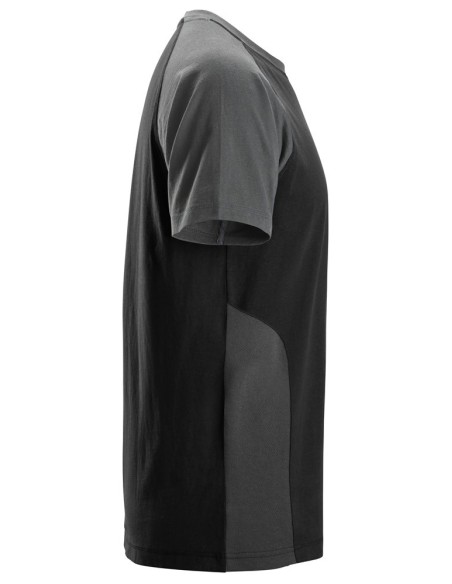 2550 Camiseta de manga corta bicolor negro-gris acero