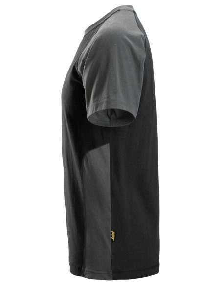 2550 Camiseta de manga corta bicolor negro-gris acero