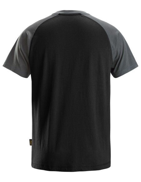 2550 Camiseta de manga corta bicolor negro-gris acero