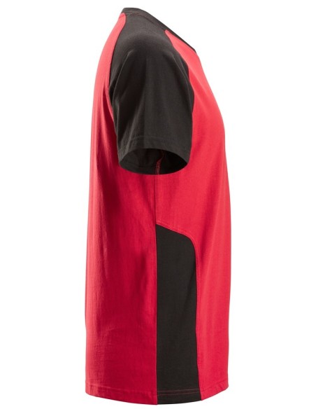 2550 Camiseta de manga corta bicolor rojo-negro
