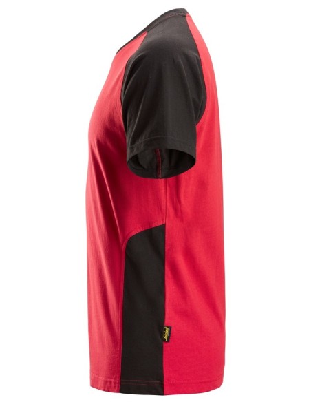 2550 Camiseta de manga corta bicolor rojo-negro