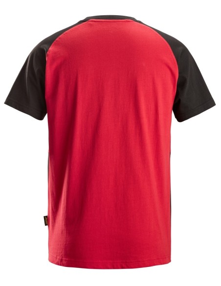 2550 Camiseta de manga corta bicolor rojo-negro