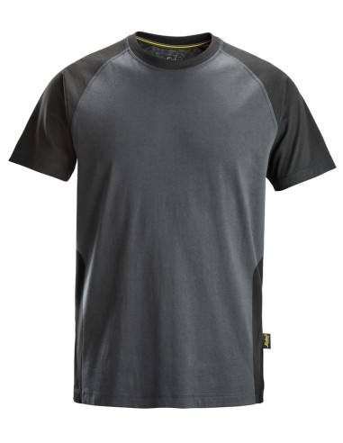 2550 Camiseta de manga corta bicolor gris acero-negro
