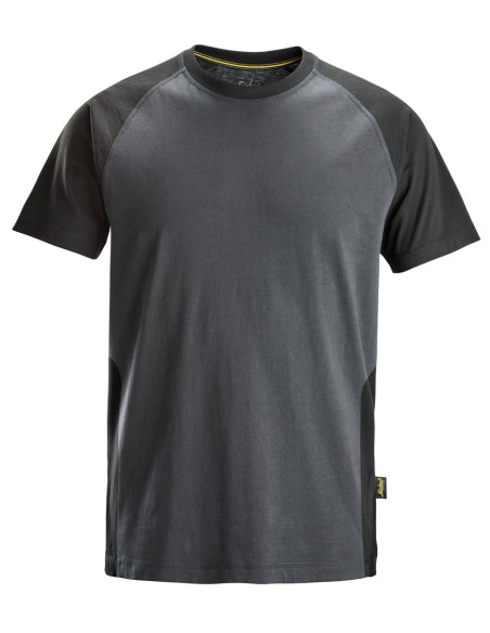 2550 Camiseta de manga corta bicolor gris acero-negro