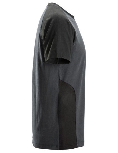 2550 Camiseta de manga corta bicolor gris acero-negro
