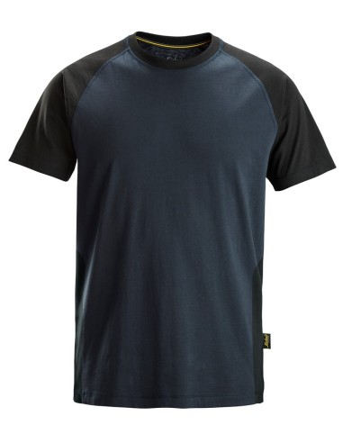 2550 Camiseta de manga corta bicolor azul marino-negro