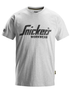 2590 Camiseta manga corta con logo gris jaspeado