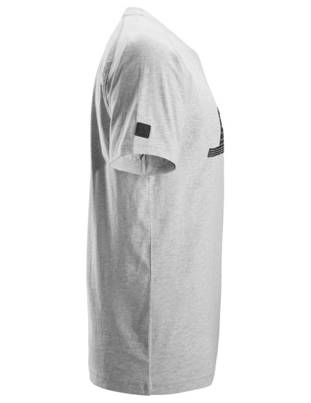2590 Camiseta manga corta con logo gris jaspeado