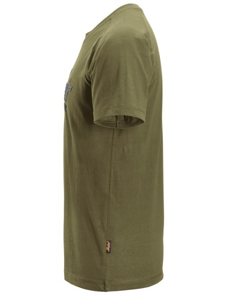 2590 Camiseta manga corta con logo verde khaki