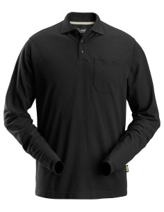 2608 Polo de manga larga pique negro