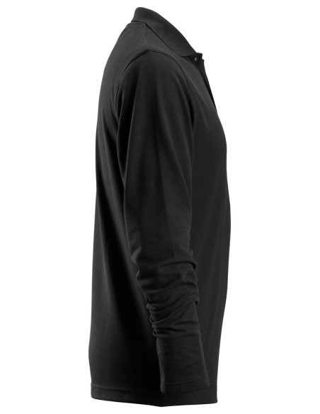 2608 Polo de manga larga pique negro