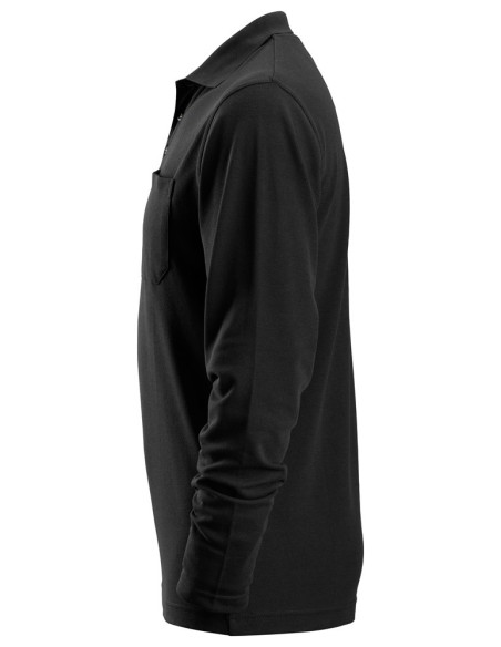 2608 Polo de manga larga pique negro