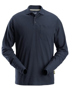 2608 Polo de manga larga pique azul marino