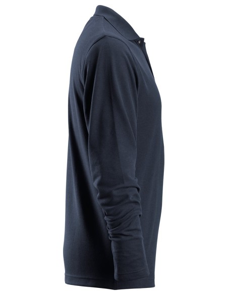 2608 Polo de manga larga pique azul marino
