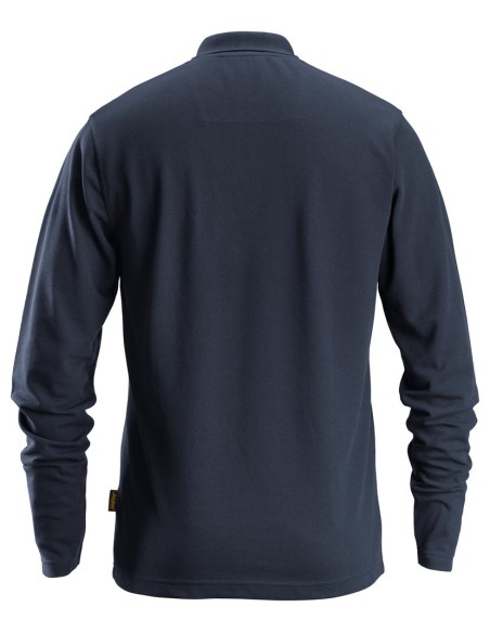 2608 Polo de manga larga pique azul marino