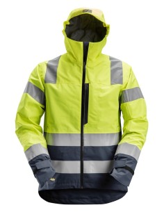1330 Chaqueta impermeable de alta visibilidad clase 3 AllroundWork amarillo/ azul marino