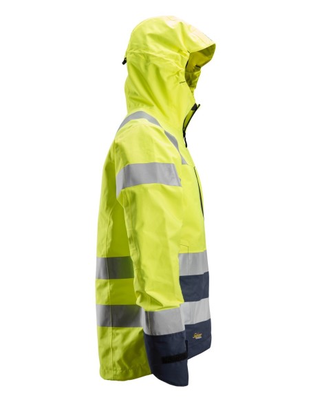 1330 Chaqueta impermeable de alta visibilidad clase 3 AllroundWork amarillo/ azul marino