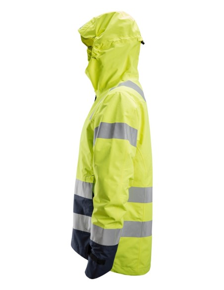 1330 Chaqueta impermeable de alta visibilidad clase 3 AllroundWork amarillo/ azul marino