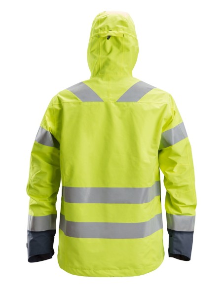 1330 Chaqueta impermeable de alta visibilidad clase 3 AllroundWork amarillo/ azul marino