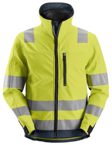 1230 Chaqueta SoftShell AllroundWork alta visibilidad clase 3 amarillo/ azul marino