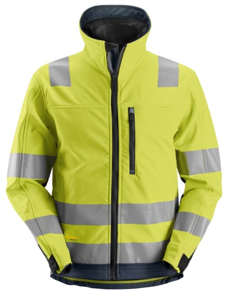 1230 Chaqueta SoftShell AllroundWork alta visibilidad clase 3 amarillo/ azul marino