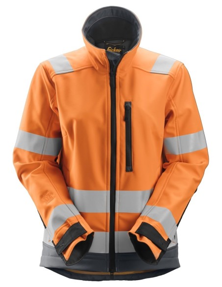 1237 Chaqueta Softshell de alta visibilidad para Mujer clase 2/3 AllroundWork naranja-gris acero