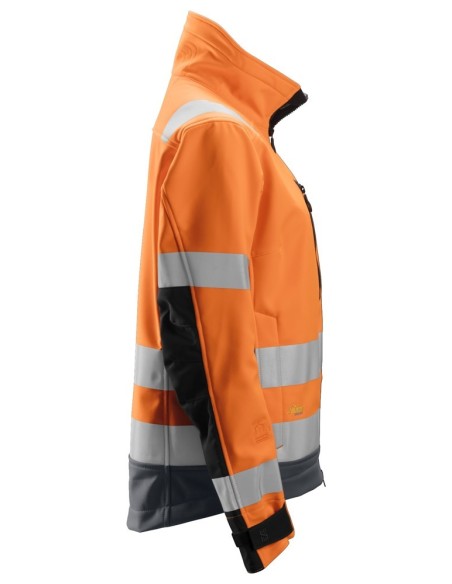 1237 Chaqueta Softshell de alta visibilidad para Mujer clase 2/3 AllroundWork naranja-gris acero