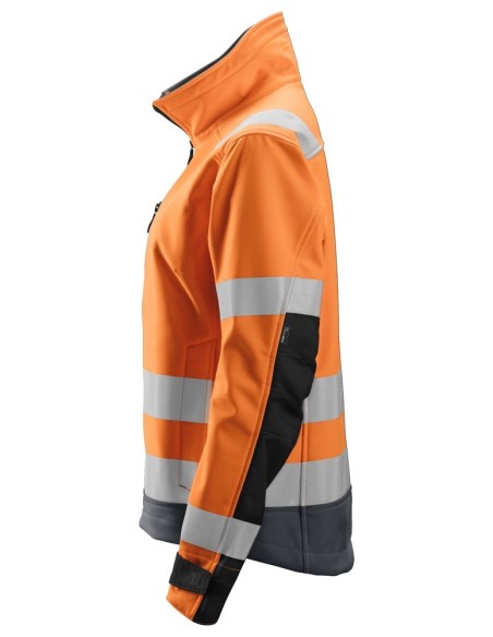 1237 Chaqueta Softshell de alta visibilidad para Mujer clase 2/3 AllroundWork naranja-gris acero