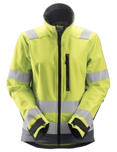 1237 Chaqueta Softshell de alta visibilidad para Mujer clase 2/3 AllroundWork amarillo-gris acero