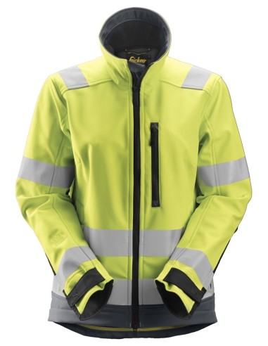 1237 Chaqueta Softshell de alta visibilidad para Mujer clase 2/3 AllroundWork amarillo-gris acero