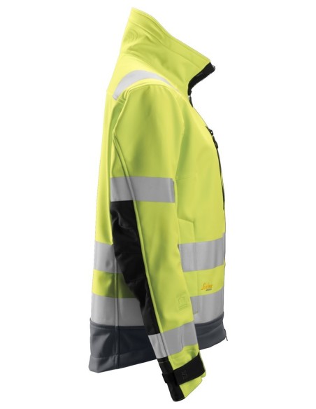 1237 Chaqueta Softshell de alta visibilidad para Mujer clase 2/3 AllroundWork amarillo-gris acero