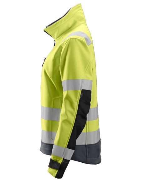 1237 Chaqueta Softshell de alta visibilidad para Mujer clase 2/3 AllroundWork amarillo-gris acero