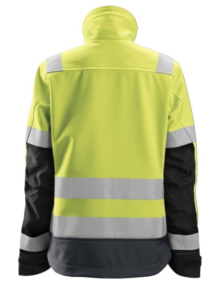 1237 Chaqueta Softshell de alta visibilidad para Mujer clase 2/3 AllroundWork amarillo-gris acero