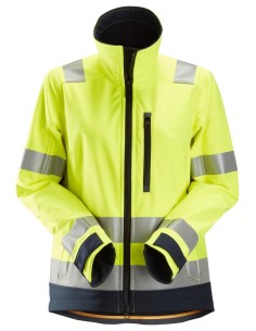 1237 Chaqueta Softshell de alta visibilidad para Mujer clase 2/3 AllroundWork amarillo-azul marino