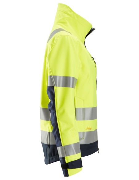 1237 Chaqueta Softshell de alta visibilidad para Mujer clase 2/3 AllroundWork amarillo-azul marino