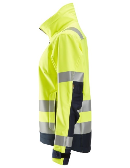 1237 Chaqueta Softshell de alta visibilidad para Mujer clase 2/3 AllroundWork amarillo-azul marino