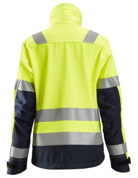 1237 Chaqueta Softshell de alta visibilidad para Mujer clase 2/3 AllroundWork amarillo-azul marino