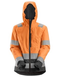 1347 Chaqueta impermeable de alta visibilidad para mujer clase 2/3 AllroundWork naranja-gris acero