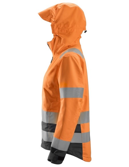 1347 Chaqueta impermeable de alta visibilidad para mujer clase 2/3 AllroundWork naranja-gris acero