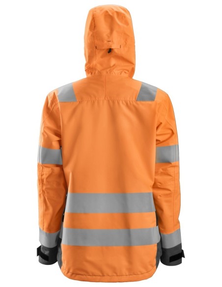 1347 Chaqueta impermeable de alta visibilidad para mujer clase 2/3 AllroundWork naranja-gris acero