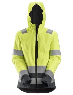 1347 Chaqueta impermeable de alta visibilidad para mujer clase 2/3 AllroundWork amarillo-gris acero
