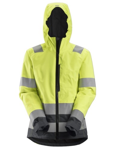 1347 Chaqueta impermeable de alta visibilidad para mujer clase 2/3 AllroundWork amarillo-gris acero