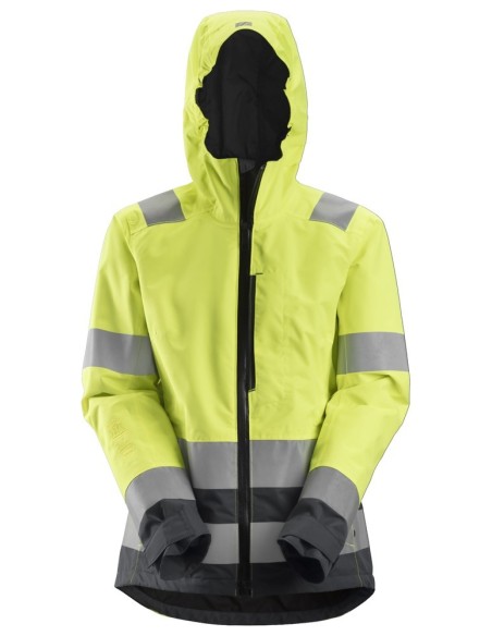 1347 Chaqueta impermeable de alta visibilidad para mujer clase 2/3 AllroundWork amarillo-gris acero