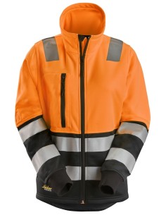 8073 Chaqueta con cremallera completa de alta visibilidad clase 2 para mujer naranja-negro