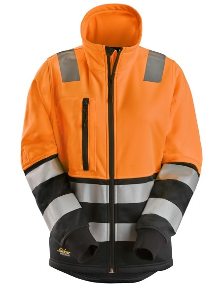 8073 Chaqueta con cremallera completa de alta visibilidad clase 2 para mujer naranja-negro