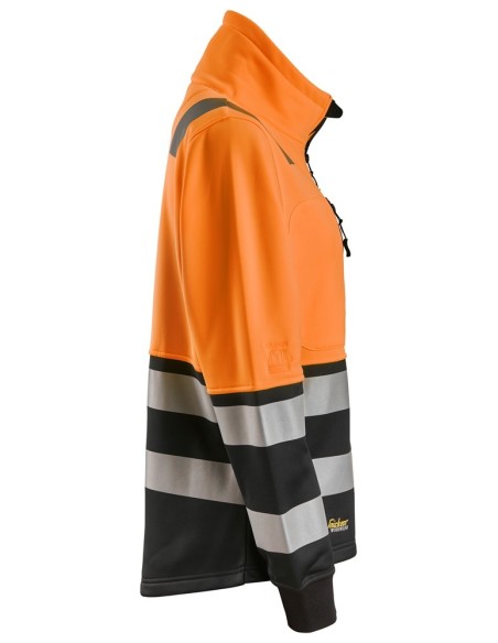 8073 Chaqueta con cremallera completa de alta visibilidad clase 2 para mujer naranja-negro