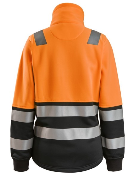 8073 Chaqueta con cremallera completa de alta visibilidad clase 2 para mujer naranja-negro