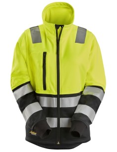8073 Chaqueta con cremallera completa de alta visibilidad clase 2 para mujer amarillo-negro