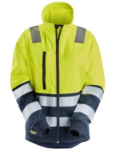8073 Chaqueta con cremallera completa de alta visibilidad clase 2 para mujer amarillo-azul marino